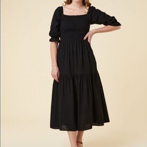 NWT Joanie Sierra Square Neck Tiered smocked Dress